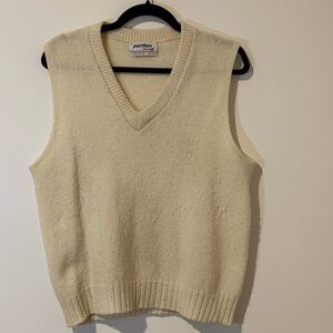 Vintage Puritan Thermax Wool Blend Sweater Vest – Cream Knit Made in USA